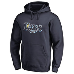 Tampa Bay Rays Official Logo Fitted Pullover Hoodie - Navy - MLB Lifestyle