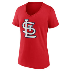 St. Louis Cardinals Women's Team Color Primary Logo V-Neck T-Shirt - Red - MLB Online