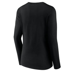 Pittsburgh Pirates Women's Team Color Primary Logo V-Neck Long Sleeve T-Shirt - Black - MLB Online