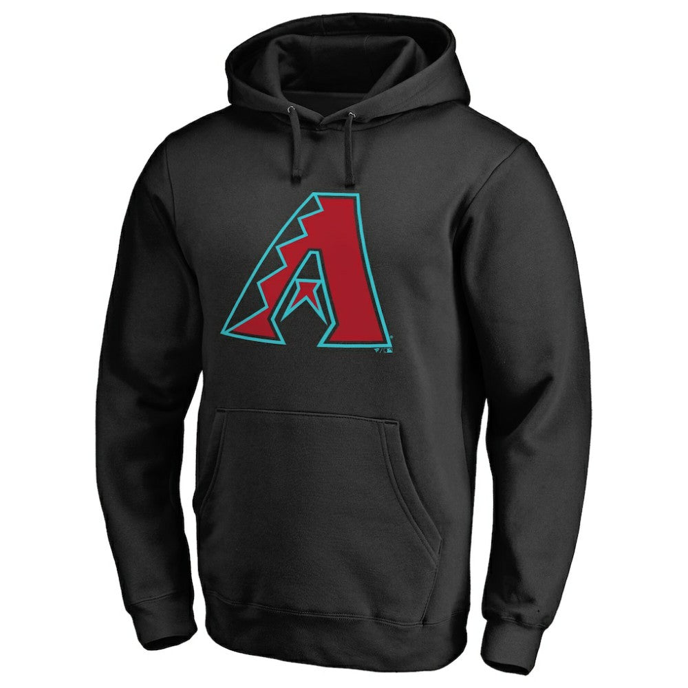 Arizona Diamondbacks Official Logo Fitted Pullover Hoodie - Black - MLB Lifestyle