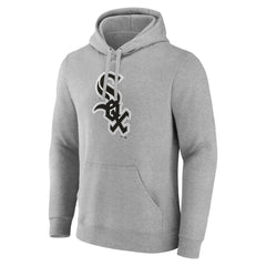 Chicago White Sox Official Logo Fitted Pullover Hoodie - Heather Gray - MLB Lifestyle