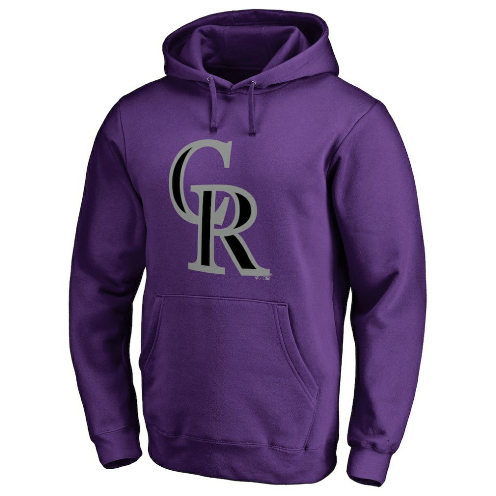 Colorado Rockies Official Logo Fitted Pullover Hoodie - Purple - MLB Online