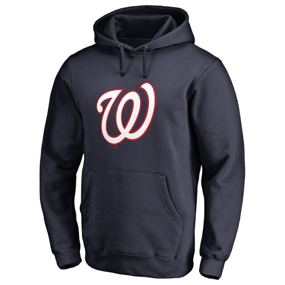 Washington Nationals Official Logo Fitted Pullover Hoodie - Navy - MLB Online