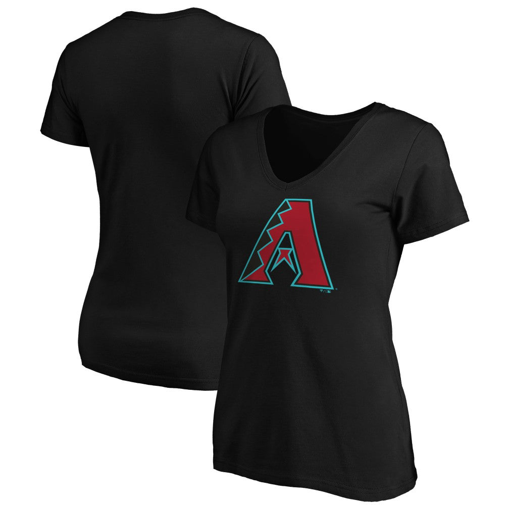 Arizona Diamondbacks Women's Secondary Color Primary Logo T-Shirt - Black - MLB on Sale