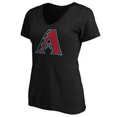 Arizona Diamondbacks Women's Secondary Color Primary Logo T-Shirt - Black - MLB on Sale