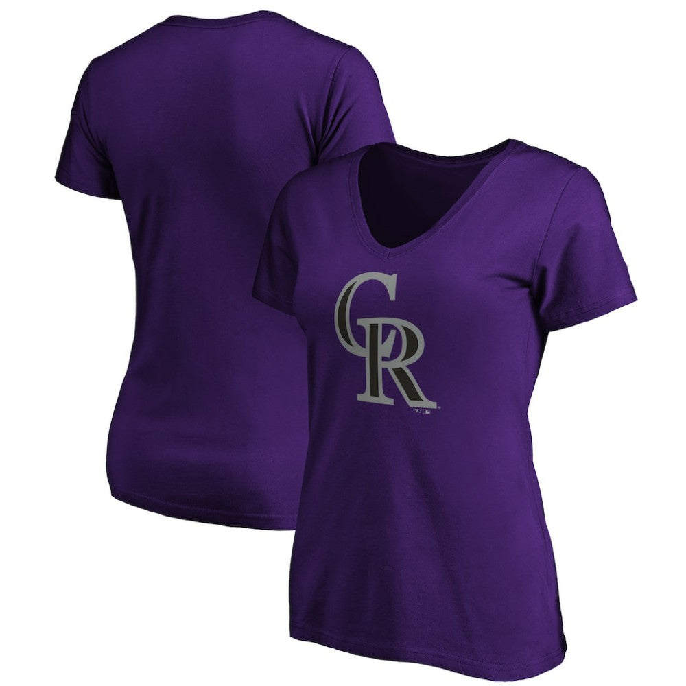 Colorado Rockies Women's Secondary Color Primary Logo T-Shirt - Purple - MLB on Sale