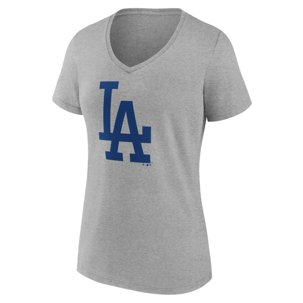Los Angeles Dodgers Women's Secondary Color Primary Logo T-Shirt - Ash - MLB Sale