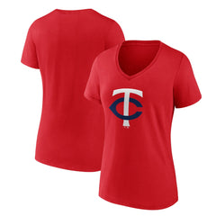 Minnesota Twins Women's Secondary Color Primary Logo T-Shirt - Red - MLB Discount