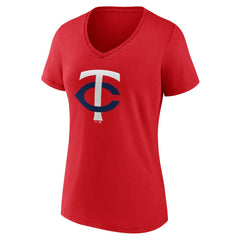 Minnesota Twins Women's Secondary Color Primary Logo T-Shirt - Red - MLB Discount