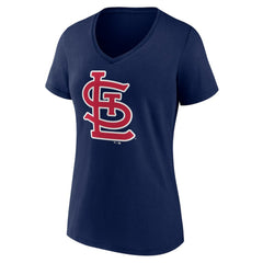 St. Louis Cardinals Women's Secondary Color Primary Logo T-Shirt - Navy - MLB Discount