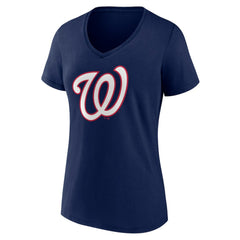 Washington Nationals Women's Secondary Color Primary Logo T-Shirt - Navy - MLB Lifestyle