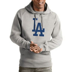 Los Angeles Dodgers Antigua Victory Pullover Hoodie - Heathered Gray - MLB Sale