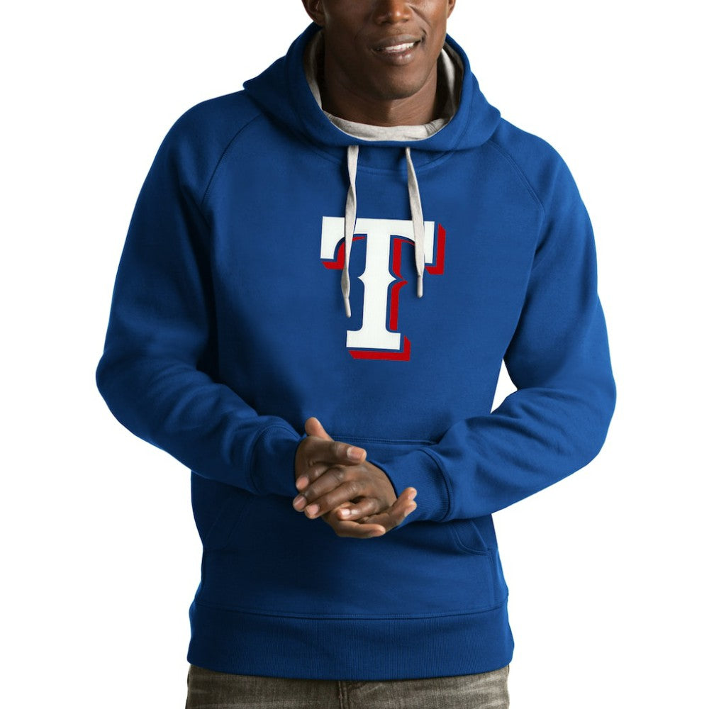 Texas Rangers Antigua Victory Pullover Hoodie - Royal - MLB Online