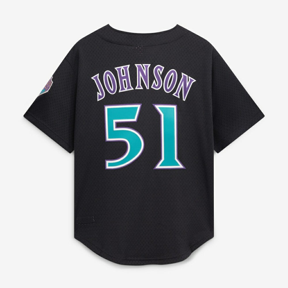 Randy Johnson Arizona Diamondbacks Mitchell & Ness Cooperstown Collection Mesh Batting Practice Button-Up Jersey - Black - Mitchell & Ness Discount