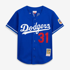 Mike Piazza Los Angeles Dodgers Mitchell & Ness Cooperstown Collection Mesh Batting Practice Button-Up Jersey - Royal - Mitchell & Ness on Sale