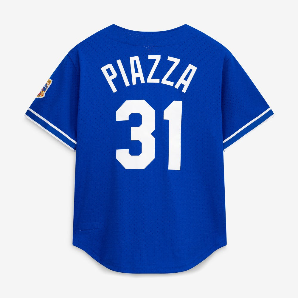 Mike Piazza Los Angeles Dodgers Mitchell & Ness Cooperstown Collection Mesh Batting Practice Button-Up Jersey - Royal - Mitchell & Ness on Sale