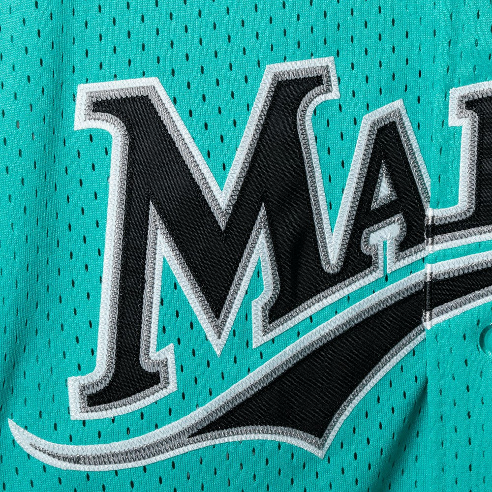 Andre Dawson Florida Marlins Mitchell & Ness Cooperstown Collection Mesh Batting Practice Button-Up Jersey - Teal - Mitchell & Ness on Sale