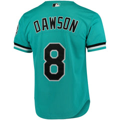 Andre Dawson Florida Marlins Mitchell & Ness Cooperstown Collection Mesh Batting Practice Button-Up Jersey - Teal - Mitchell & Ness on Sale