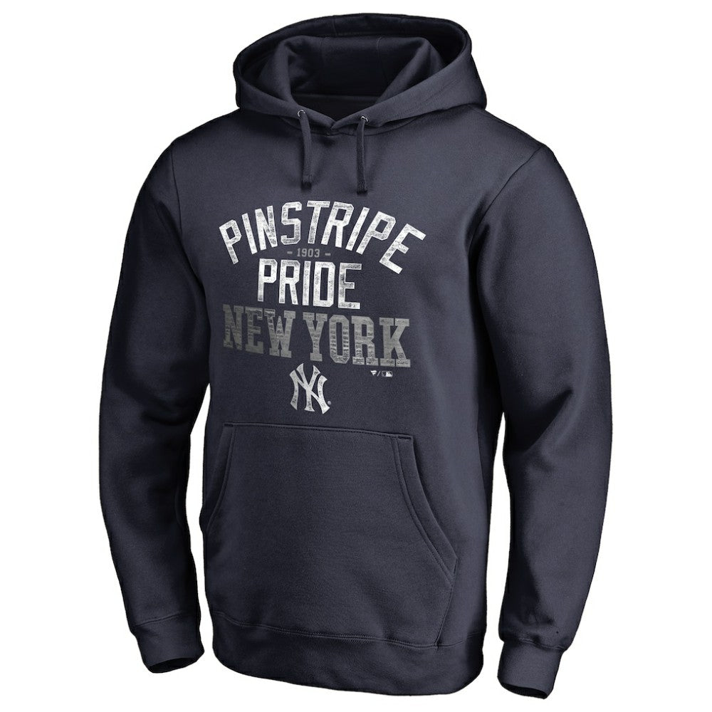 New York Yankees Hometown Collection Pinstripe Pride Pullover Hoodie - Navy - MLB Discount