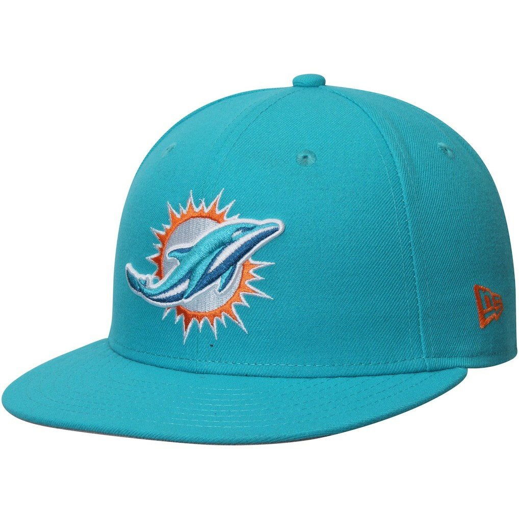 Miami Dolphins New Era Omaha 59FIFTY Fitted Hat Aqua