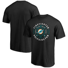 Miami Dolphins Black Firefighter T-Shirt