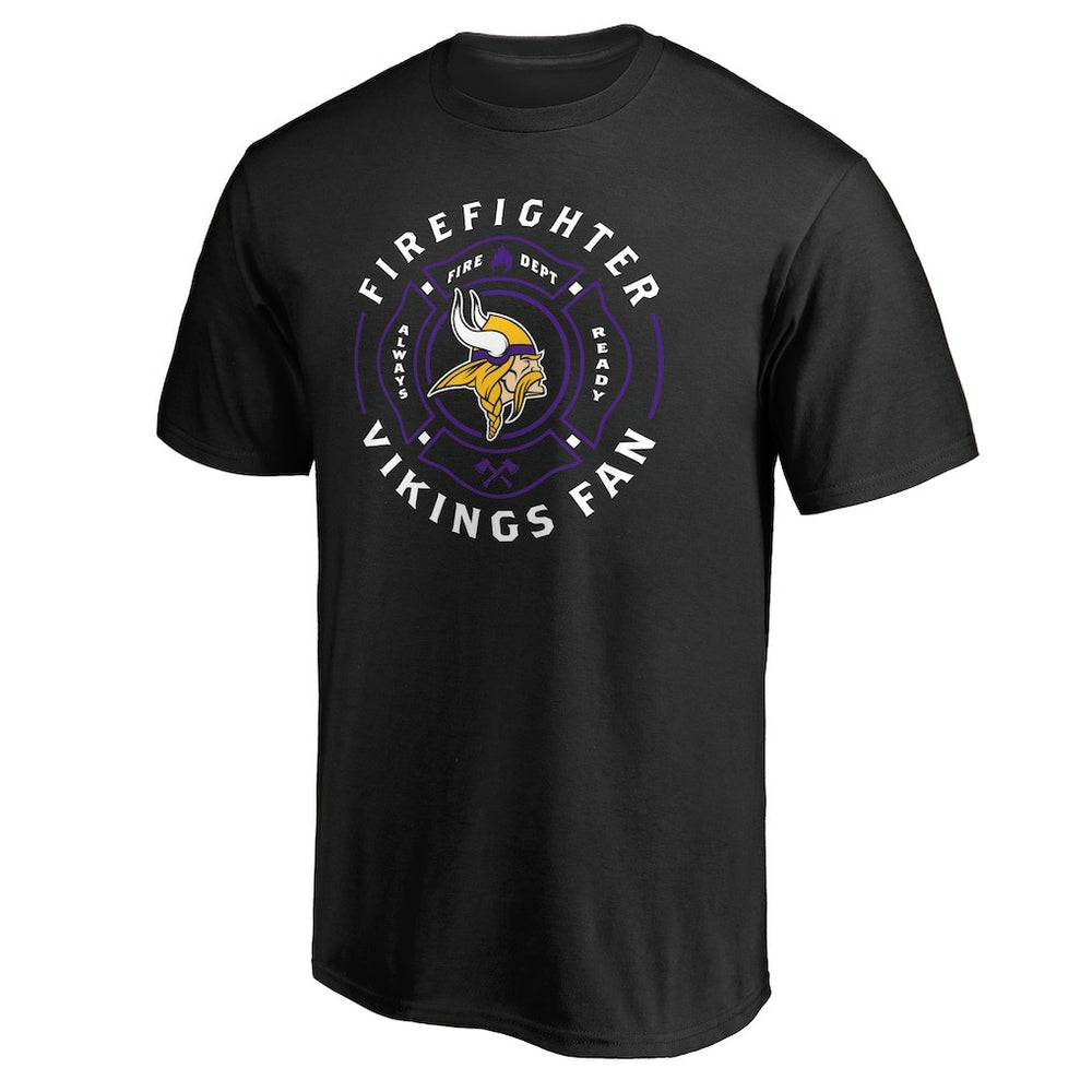 Minnesota Vikings Black Firefighter T-Shirt