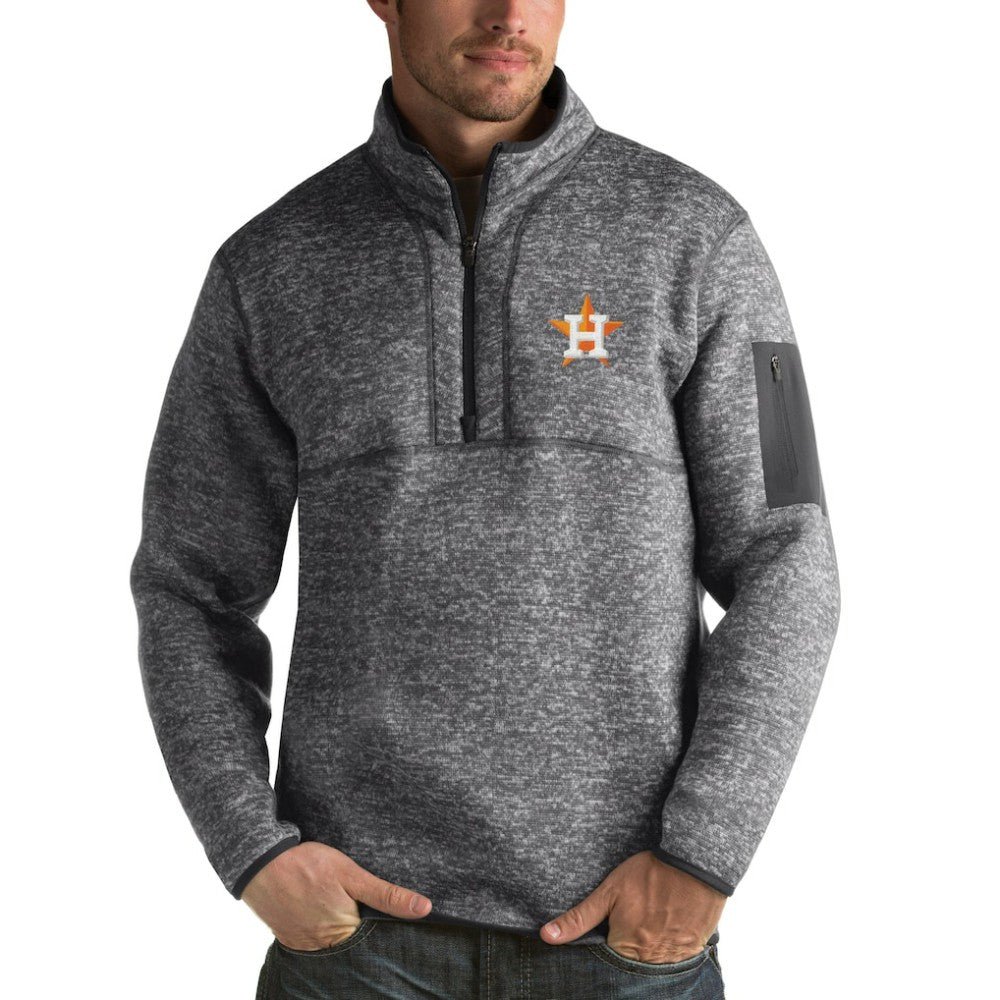 Houston Astros Antigua Fortune Half-Zip Sweater - Heathered Charcoal - MLB Online