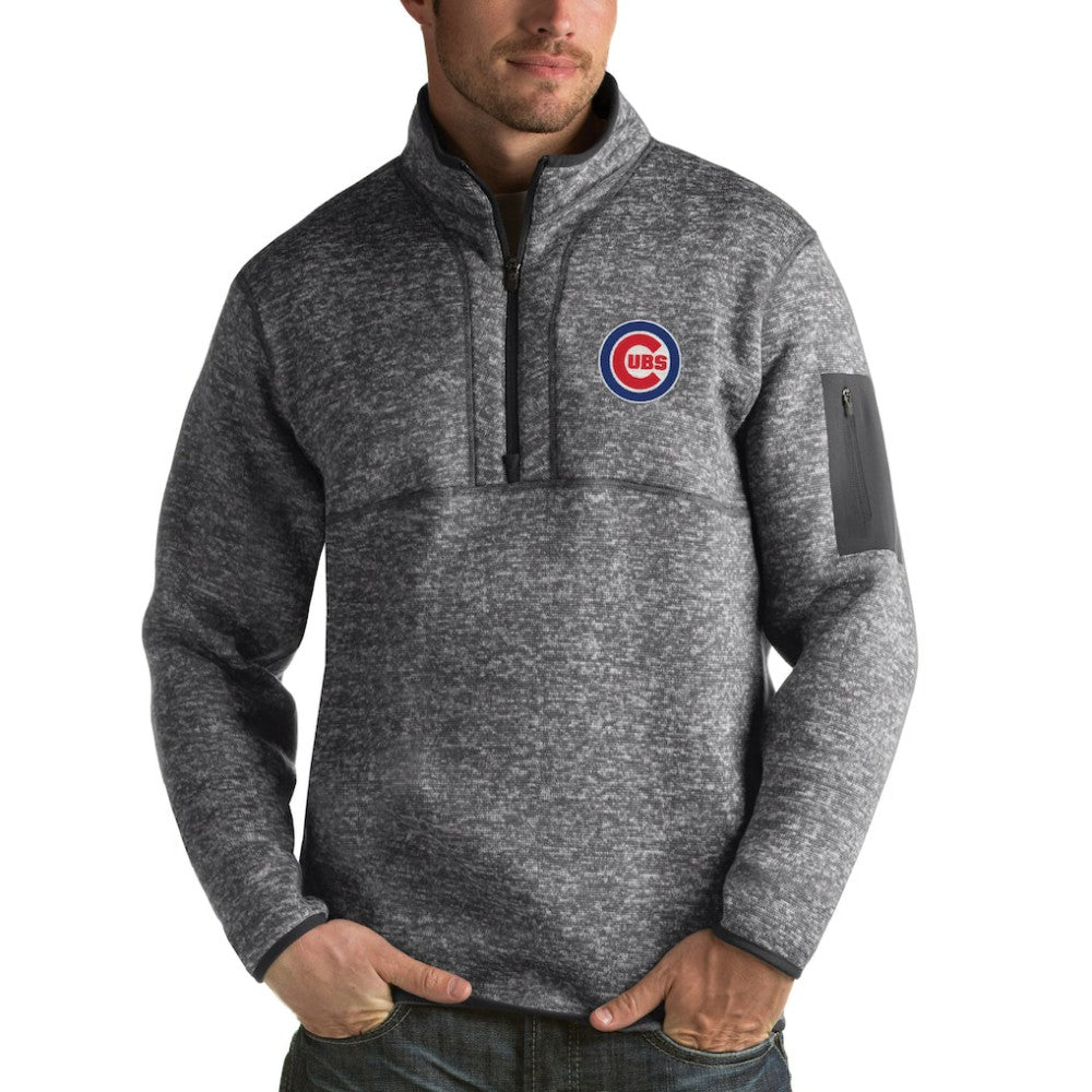 Chicago Cubs Antigua Fortune Half-Zip Sweater - Heathered Charcoal - MLB Sale