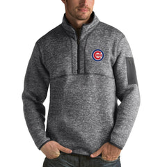 Chicago Cubs Antigua Fortune Half-Zip Sweater - Heathered Charcoal - MLB Sale