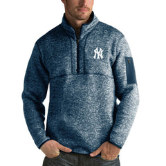 New York Yankees Antigua Fortune Half-Zip Sweater - Heathered Navy - MLB Online