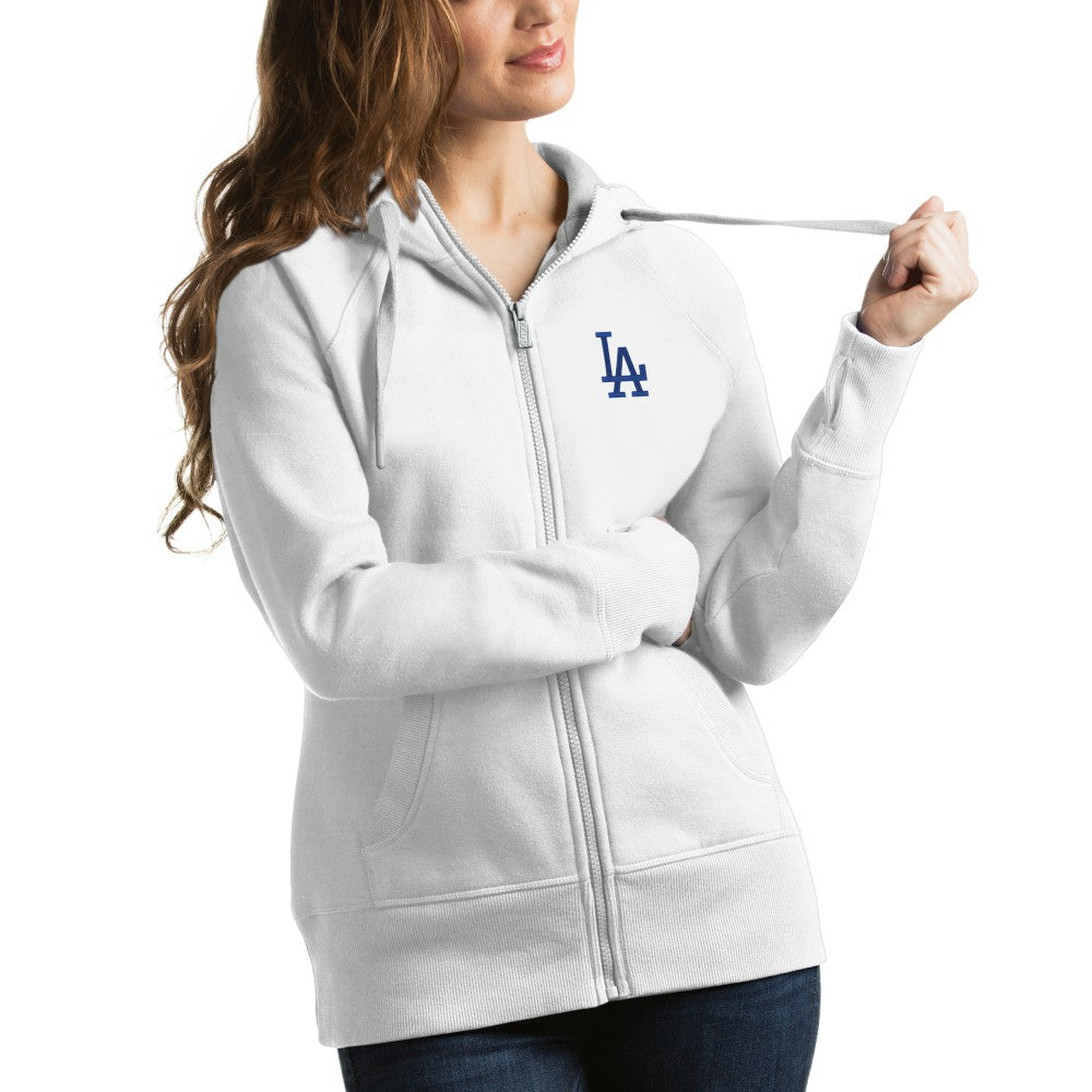 Los Angeles Dodgers Antigua Women's Victory Full-Zip Hoodie - White - MLB Sale