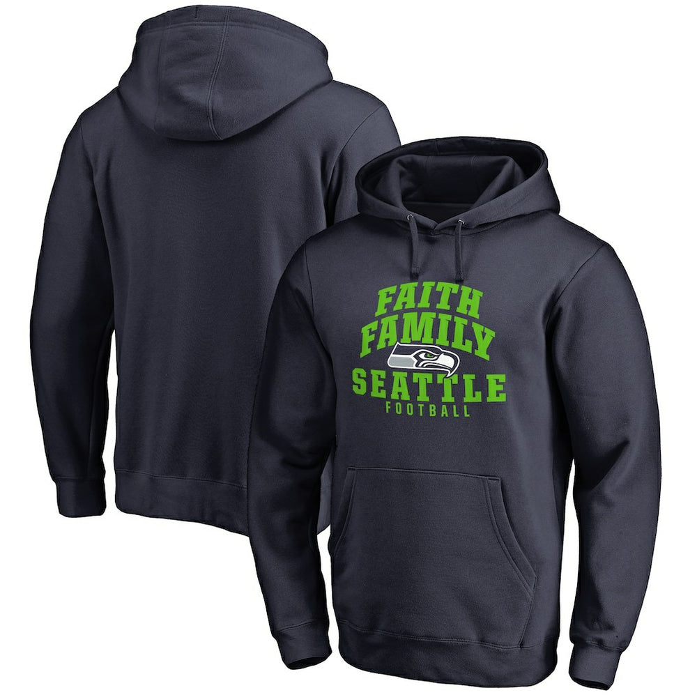 Seattle Seahawks Faith Family Pullover Hoodie Navy