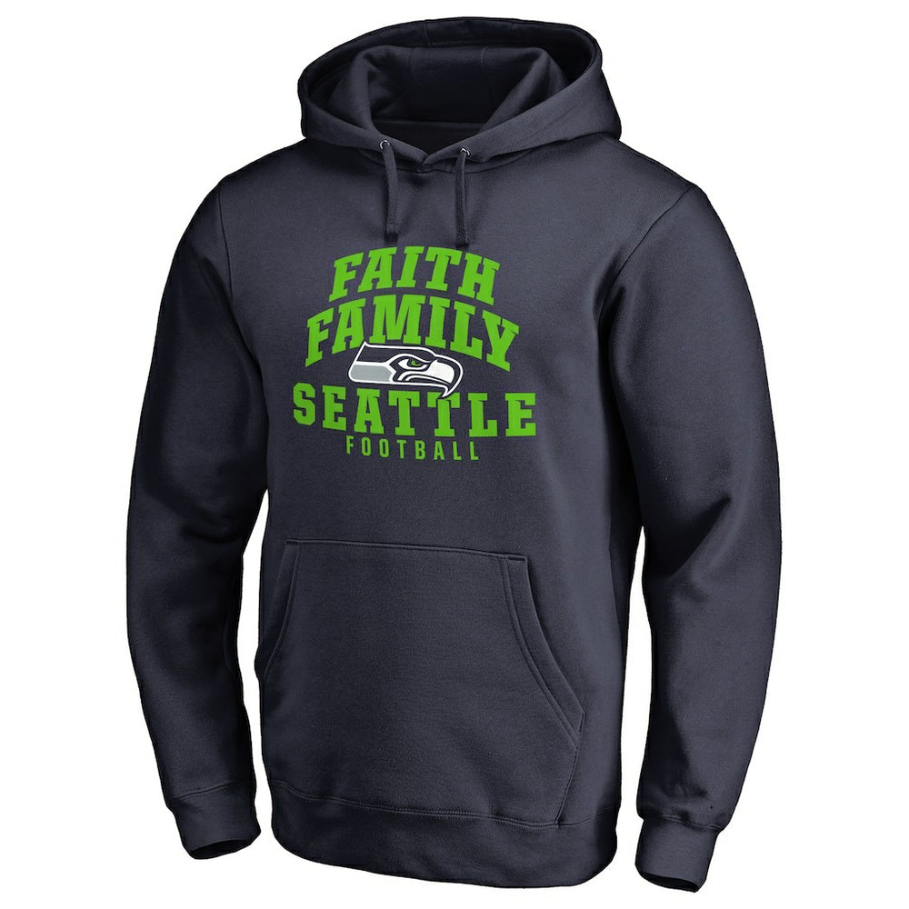 Seattle Seahawks Faith Family Pullover Hoodie Navy