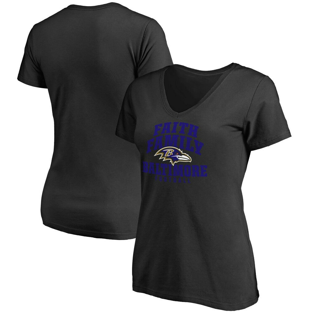 Baltimore Ravens Women's Faith Family T-Shirt Black
