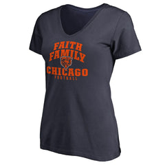 Chicago Bears Women's Faith Family T-Shirt Navy