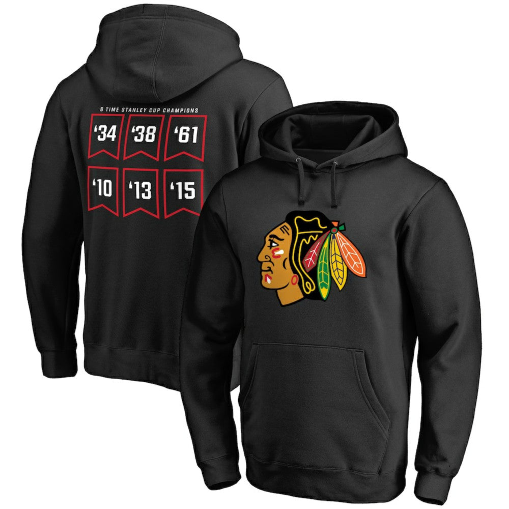 Chicago Blackhawks Raise the Banner Pullover Hoodie - Black - NHL 2561166