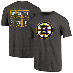 Boston Bruins Raise the Banner Tri-Blend T-Shirt - Heathered Black - NHL 2561173