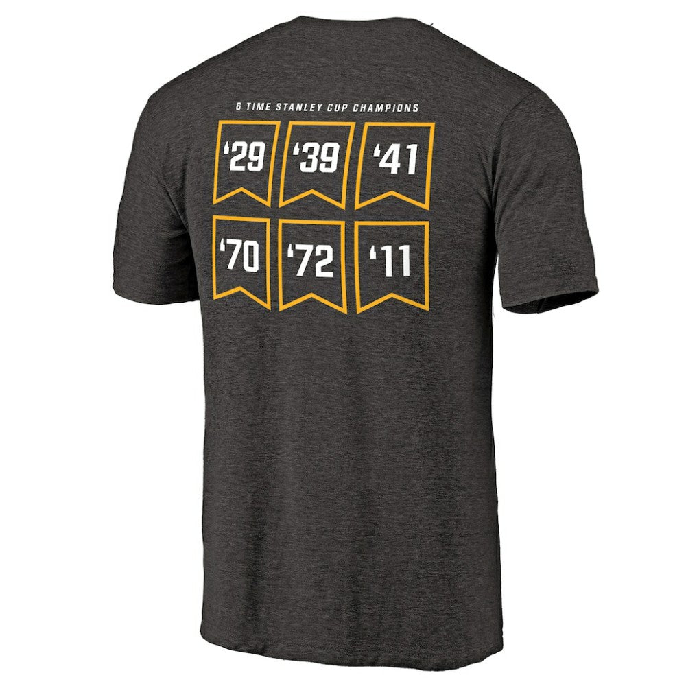 Boston Bruins Raise the Banner Tri-Blend T-Shirt - Heathered Black - NHL 2561173