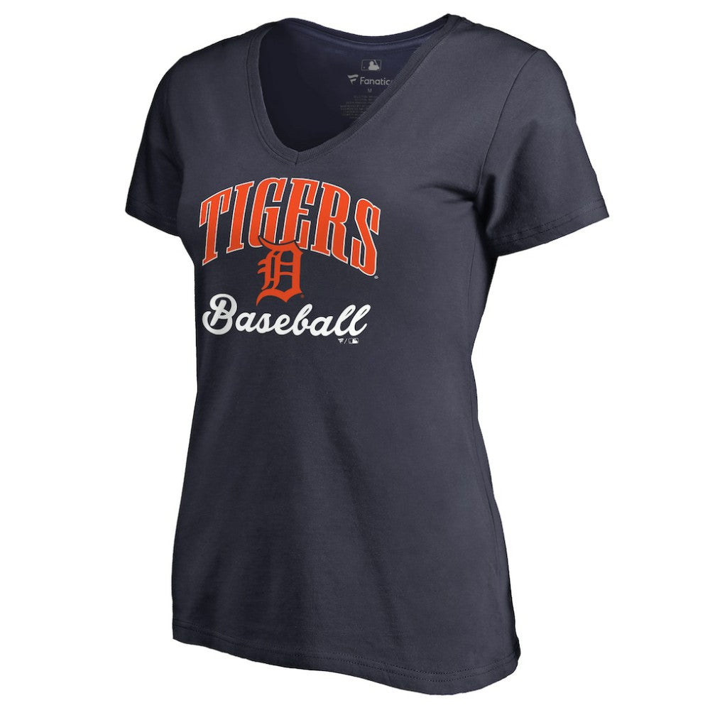 Detroit Tigers Women's Victory Script T-Shirt - Navy - MLB Sale