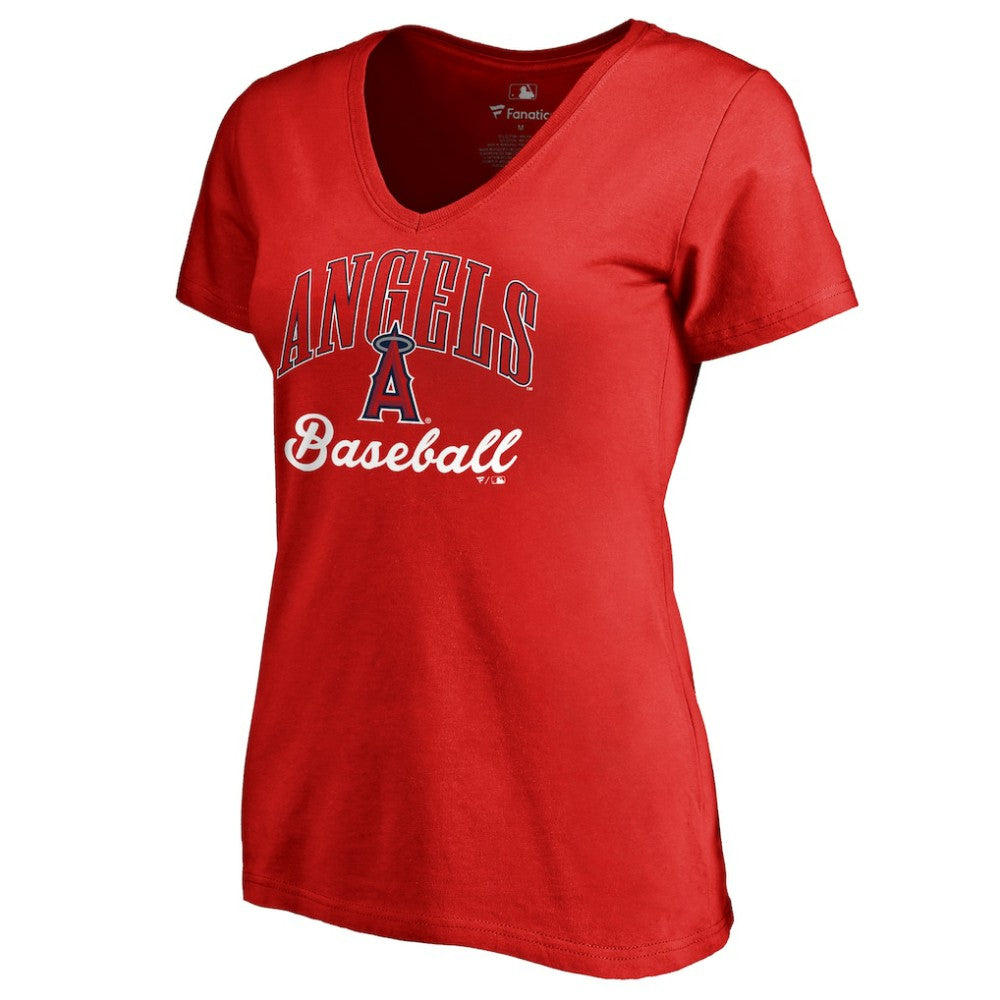 Los Angeles Angels Women's Victory Script T-Shirt - Red - MLB Lifestyle
