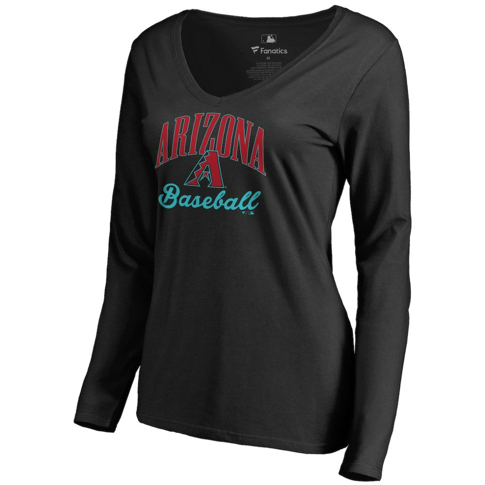Arizona Diamondbacks Women's Victory Script Long Sleeve T-Shirt - Black - MLB Sale