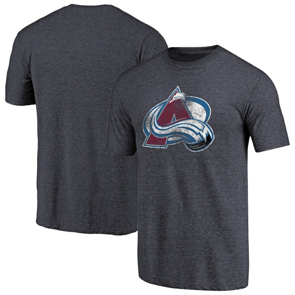 Colorado Avalanche Distressed Team Primary Logo Tri-Blend T-Shirt - Navy - NHL 2578574