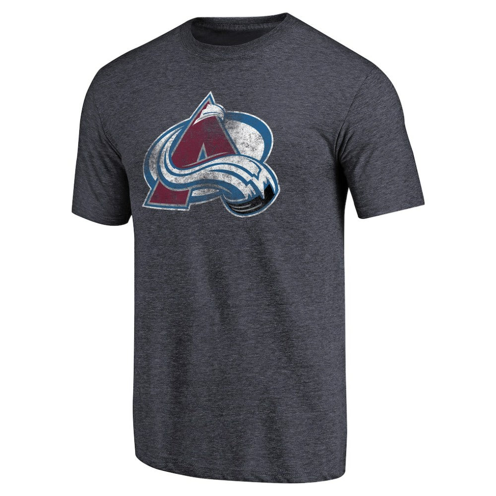 Colorado Avalanche Distressed Team Primary Logo Tri-Blend T-Shirt - Navy - NHL 2578574