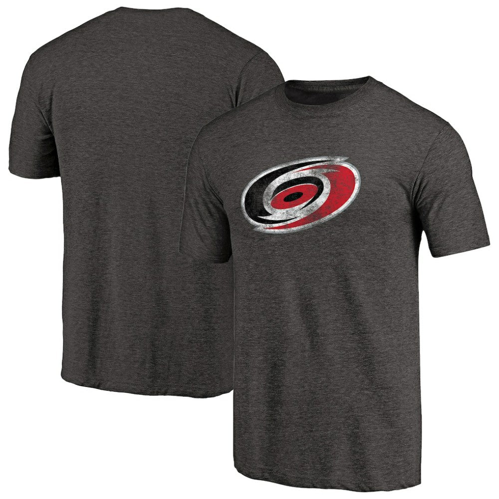 Carolina Hurricanes Distressed Team Primary Logo Tri-Blend T-Shirt - Black - NHL 2582679