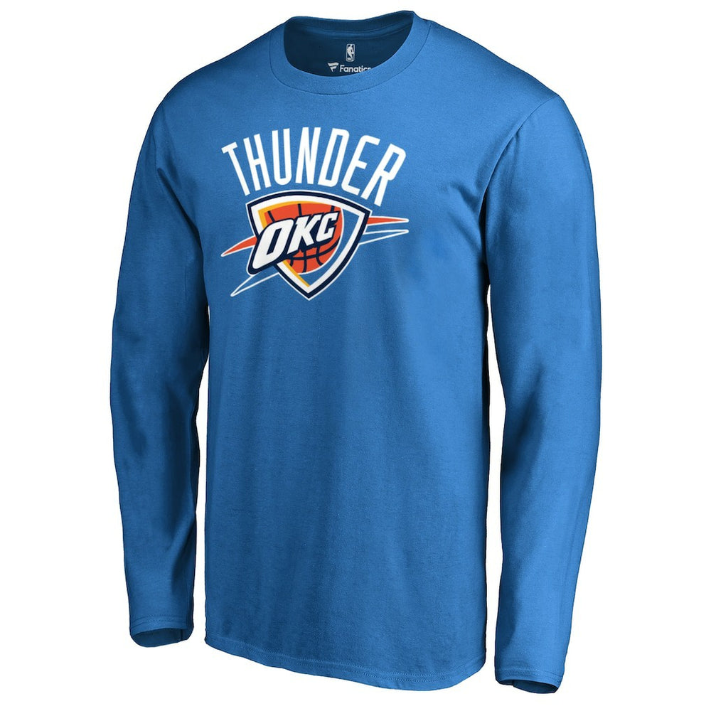 Oklahoma City Thunder Primary Logo Long Sleeve T-Shirt Blue