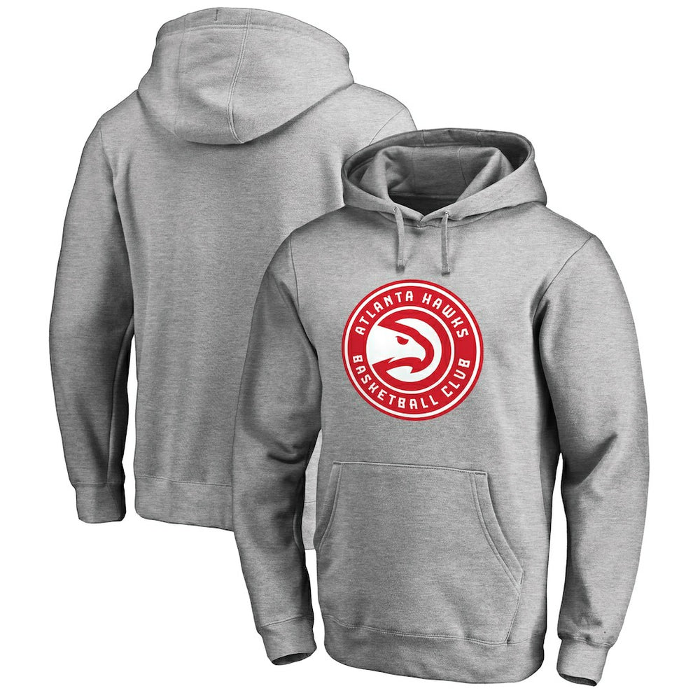 Atlanta Hawks Primary Logo Pullover Hoodie Heather Gray