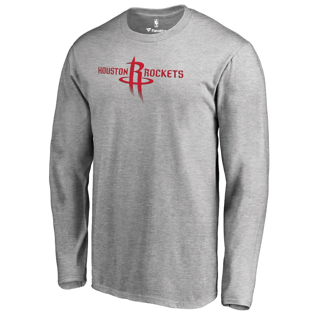 Houston Rockets Primary Logo Long Sleeve T-Shirt Heather Gray