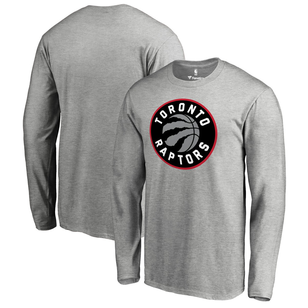 Toronto Raptors Primary Logo Long Sleeve T-Shirt Heather Gray