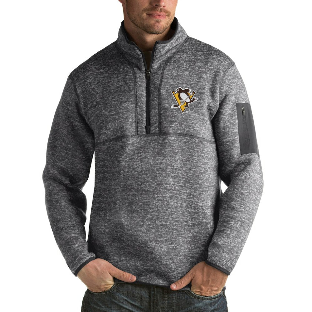 Pittsburgh Penguins Antigua Fortune 1/2-Zip Pullover Jacket - Charcoal - NHL 2593652