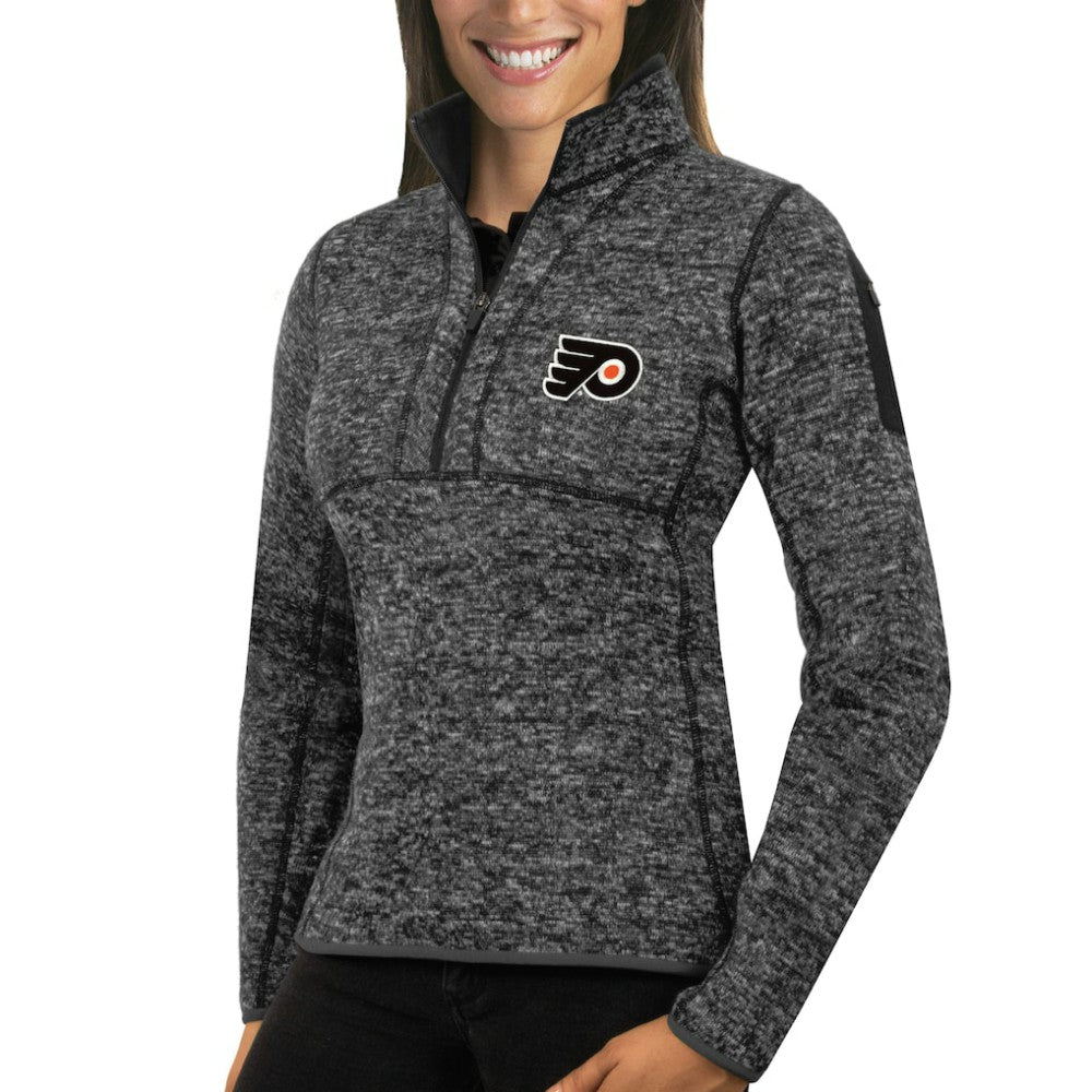 Philadelphia Flyers Antigua Women's Fortune Half-Zip Sweatshirt - Charcoal - NHL 2596035